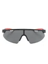 Scuderia Ferrari Shield-frame Sunglasses In Black