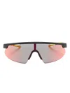 Scuderia Ferrari Shield-frame Sunglasses In Black