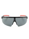 Scuderia Ferrari Shield-frame Sunglasses In Black