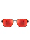 Scuderia Ferrari Square-frame Sunglasses In Red