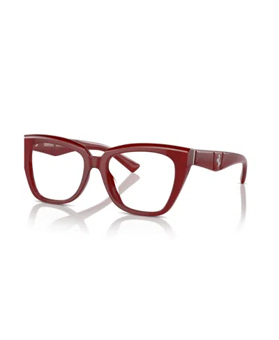 Scuderia Ferrari Women's Square Eyeglasses, Fh4003u In Transparent Red