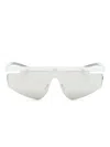 Scuderia Ferrari Wraparound-frame Sunglasses In Silver
