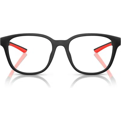 Scuderia Ferrari X  52mm Round Optical Glasses In Matte Black