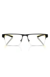 Scuderia Ferrari X  57mm Rectangular Optical Glasses In Black Grey