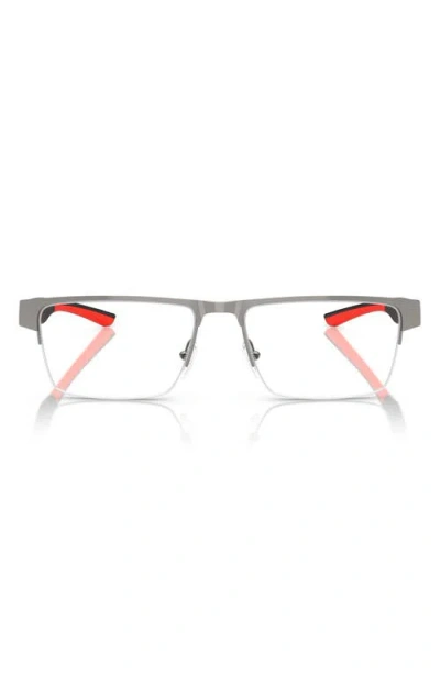 Scuderia Ferrari X  57mm Rectangular Optical Glasses In Gunmetal