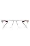 Scuderia Ferrari X  57mm Rectangular Optical Glasses In Silver