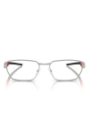 Scuderia Ferrari X  57mm Rectangular Optical Glasses In Silver