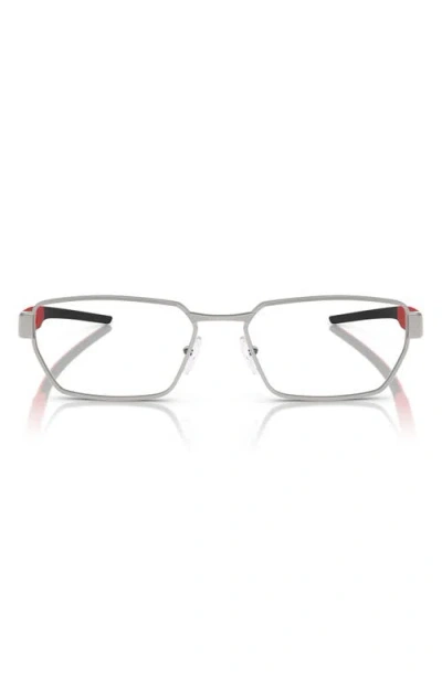Scuderia Ferrari X  57mm Rectangular Optical Glasses In Silver