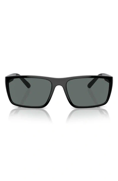 Scuderia Ferrari X  59mm Rectangular Sunglasses In Black