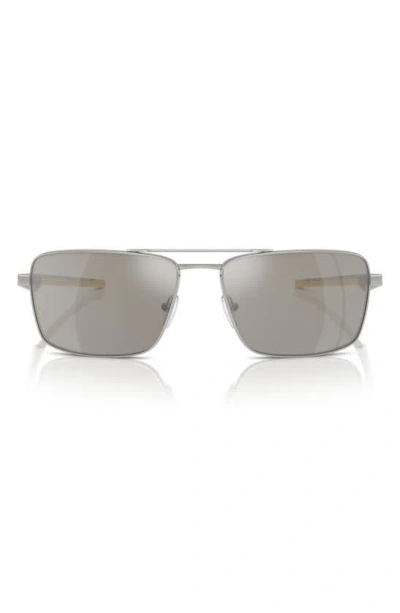 Scuderia Ferrari X  60mm Rectangular Sunglasses In Grey Mirror