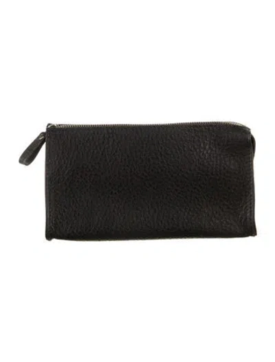 Pre-owned Scully & Scully Leather Cosmetic Bag In Black