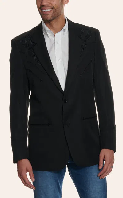 Scully Black On Black Embroidered Sport Coat