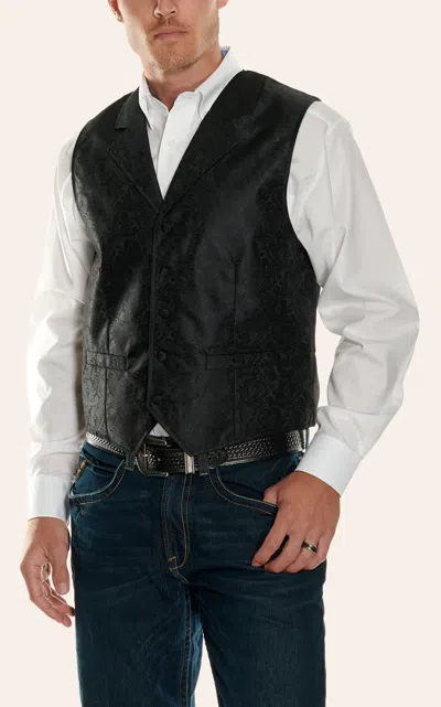 Scully Black On Black Paisley Vest