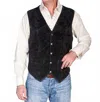 Scully Calf Suede Vest In Black In Black