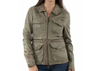 Scully Canvas Leather Jacket In Sage In Green