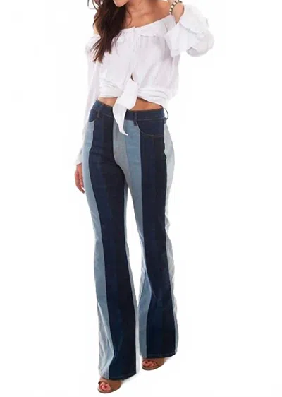 Scully Color Block Jeans In Denim In Multi
