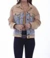 Scully Honey Creek Two Tone Jean Jacket In Denim/tan