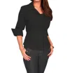 Scully Lace Front Blouse In Black In Blue