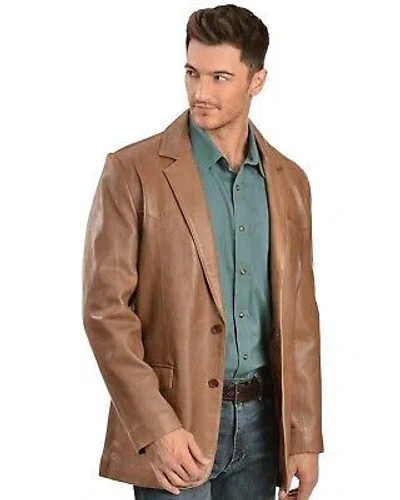 Pre-owned Scully Lamb Leather Blazer - Regular - 501-189 In Antique Brown