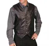 Scully Lambskin Vest In Black In Gray