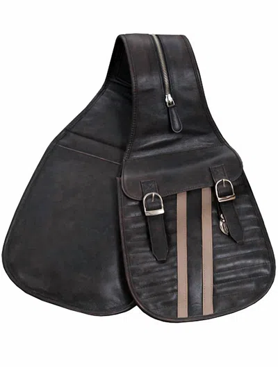 Scully Leather Saddle Bag In Distressed/vintage In Grey
