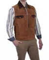 Scully Leather Vest In Cafe Brown In Brown