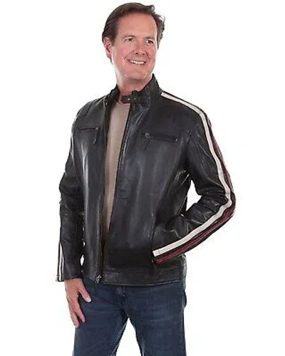 Pre-owned Scully Leatherwear Men's Lamb Riding Jacket - 1030-11 In Black