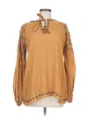 Scully Long Sleeve Blouse In Brown