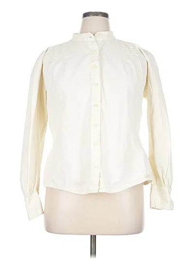 Pre-owned Scully Long Sleeve Blouse In White