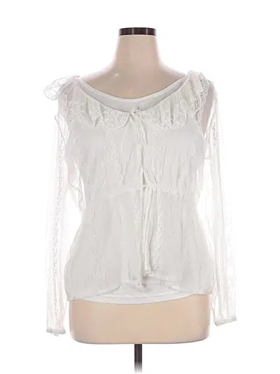 Pre-owned Scully Long Sleeve Blouse In White