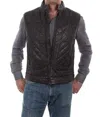 Scully Men's Lambskin Leather Black Vest In Black