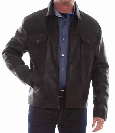 Scully Men's Leather Full Zip Jacket In Black In Brown