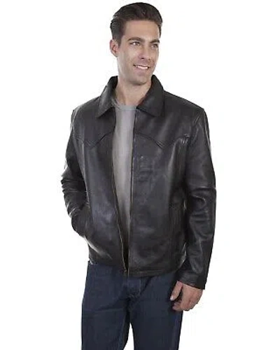 Pre-owned Scully Men's Leather Jacket - 710-blk In Black