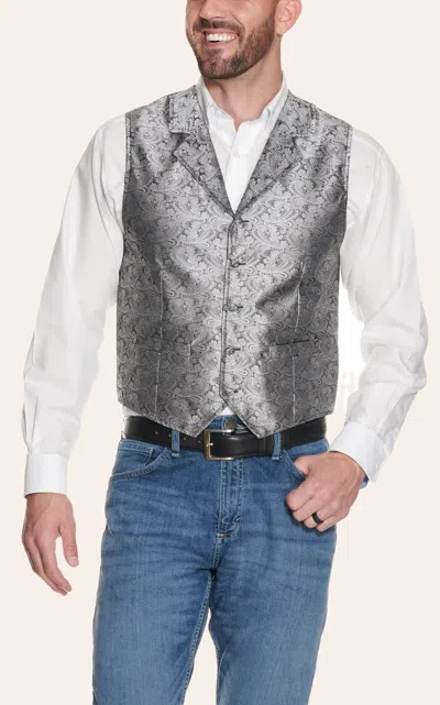Scully Men's Rangewear Gray Paisley And Black Western Vest