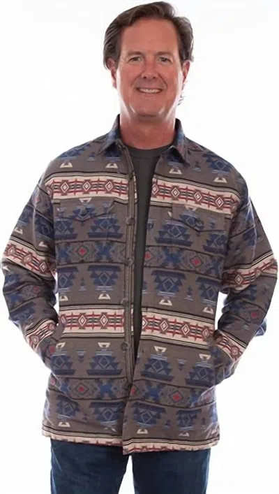 Scully Men's Western Southwest Shirt Jacket In Red Blue