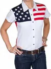 Scully Patriot Collection Snap Shirt In White In Multi