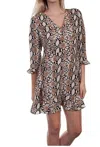 Scully Python Print Dress In Grey/multi