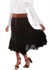 Scully Ruffle Maxi Skirt With Crochet Waistband In Black In Black