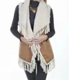 SCULLY SHERPA LINED SUEDE FRINGE VEST IN MULTI