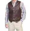 Scully Soft Lambskin Snap Western Vest In Brown In Brown