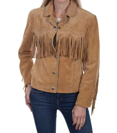 Scully Suede Fringe Jacket In Old Rust In Multi