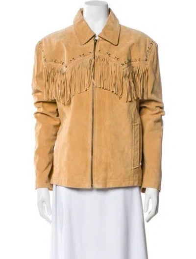 Pre-owned Scully Suede Utility Jacket In Neutral