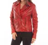 Scully Vintage Lambskin Leather Jacket In Vintage Red
