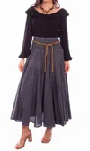 Scully Western Acid Wash Skirt In Charcoal In Gray