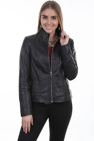 Pre-owned Scully Womens Black Lamb Lightweight Jacket