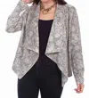 Scully Zip Drape Cross-over Jacket In Beige Snake In Multi