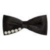 Scünci Elite Black Bow Barrette With Pearls