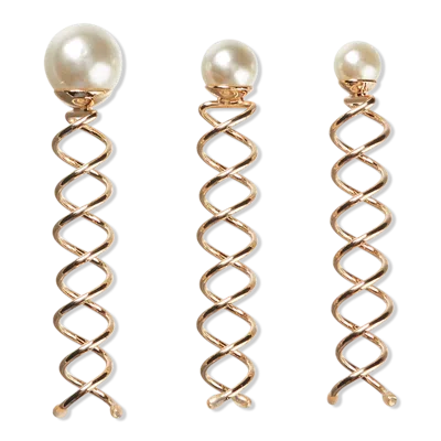 Scünci Elite Spiral Pins With Pearl