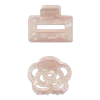 Scünci Iridescent Flower/rectangle Clap Clips