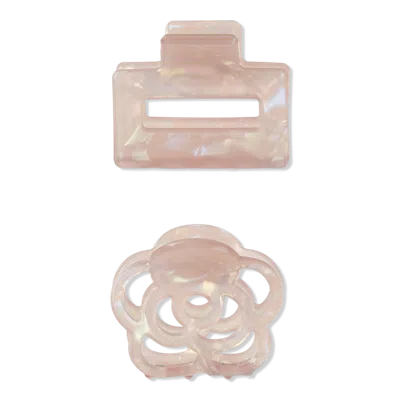 Scünci Iridescent Flower/rectangle Clap Clips